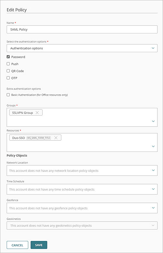 Screenshot of WGC, Add AuthPoint Policy